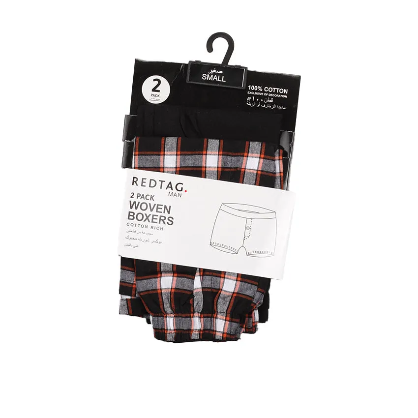 REDTAG Black Boxer Shorts for Men