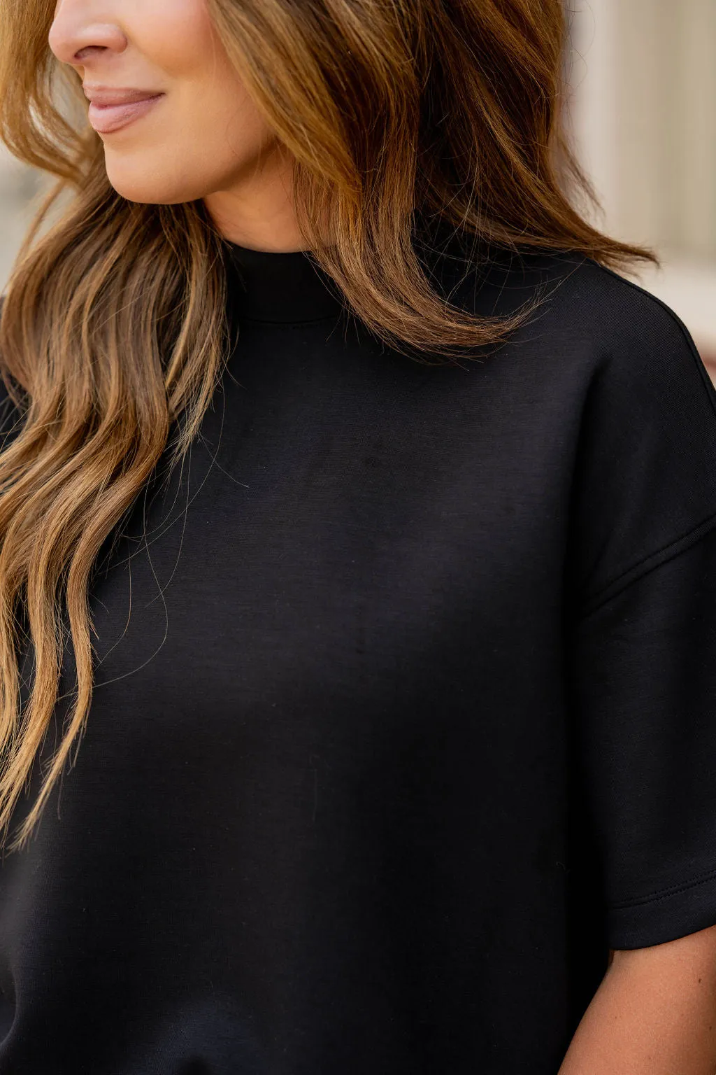 Relaxed Mock Neck Tee