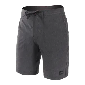 SAXX LAND TO SAND HYBRID SWIM SHORT Swim Shorts 9" / Black Shade Heather