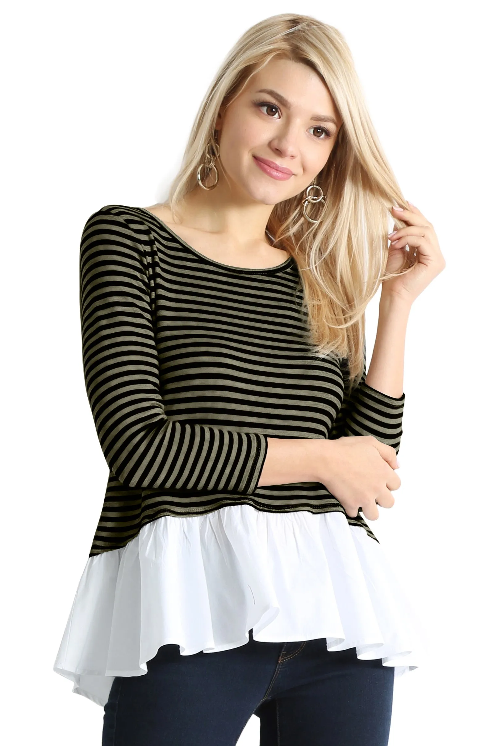 Share the Stripes Ruffle Top