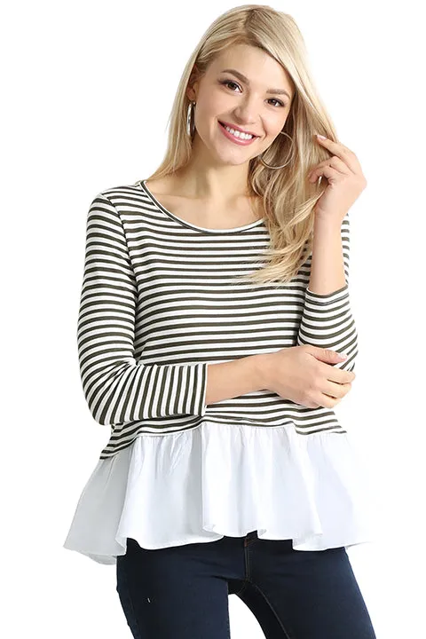 Share the Stripes Ruffle Top