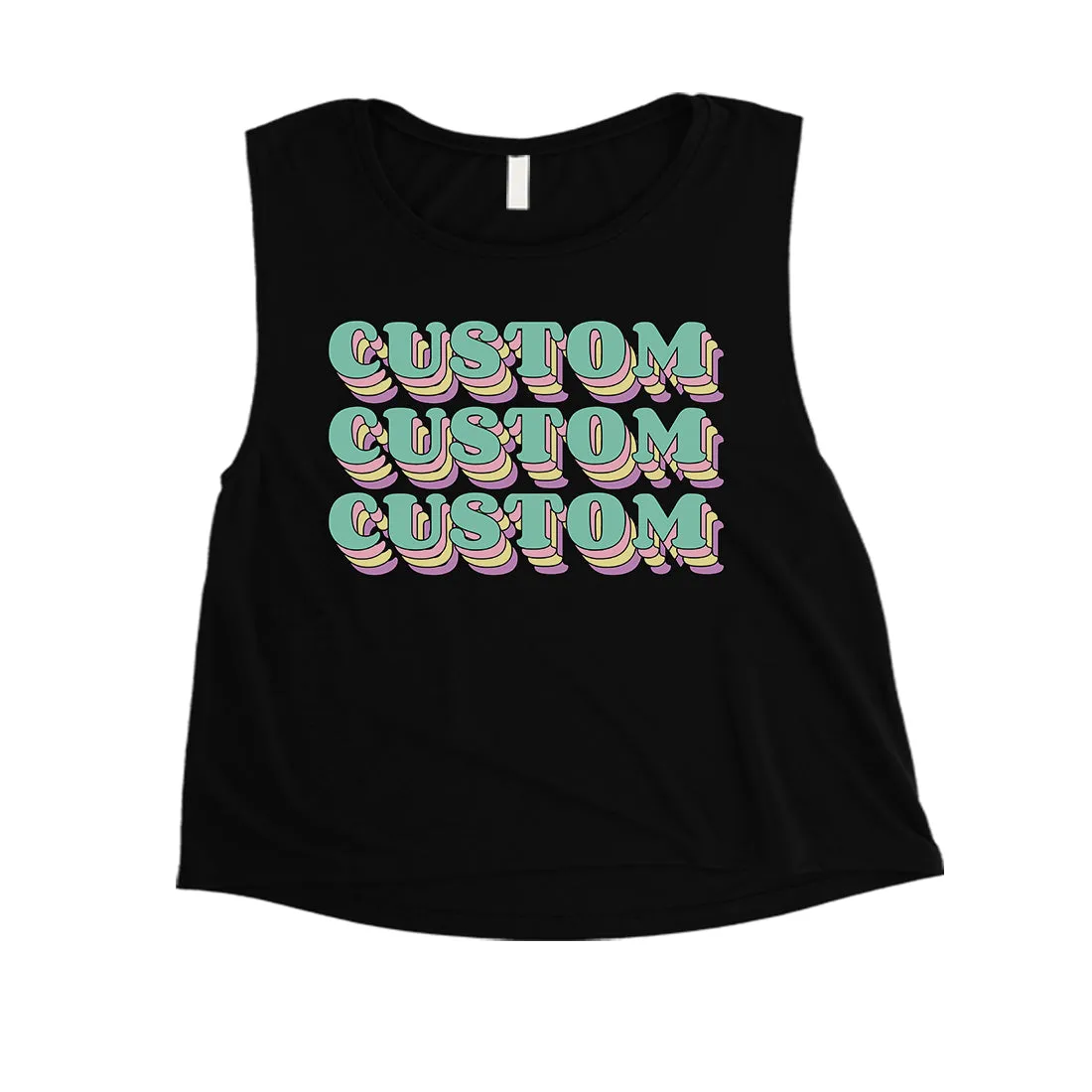 Sorority Theme Green Top Text Funky Womens Personalized Crop Tops