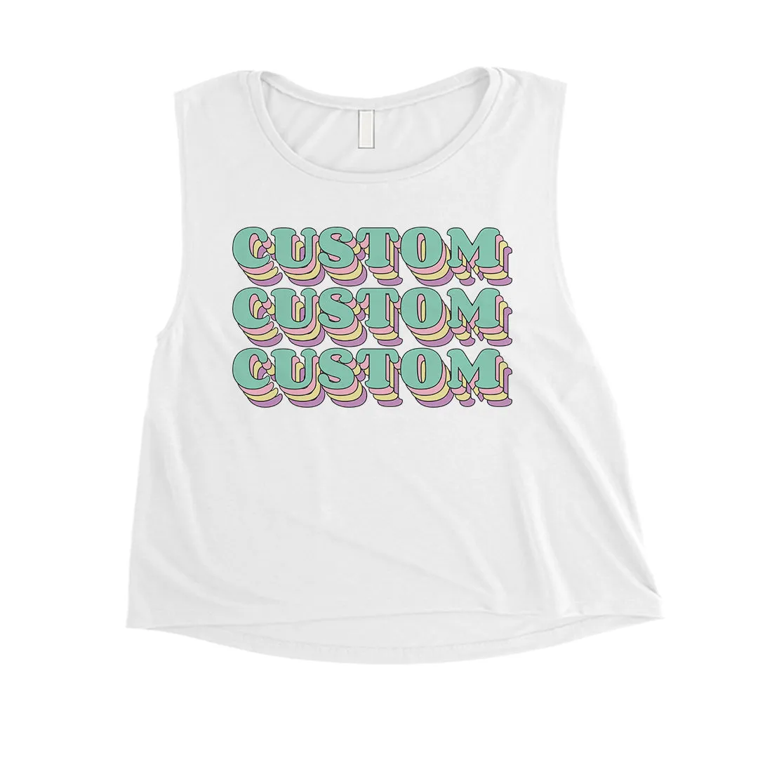 Sorority Theme Green Top Text Funky Womens Personalized Crop Tops