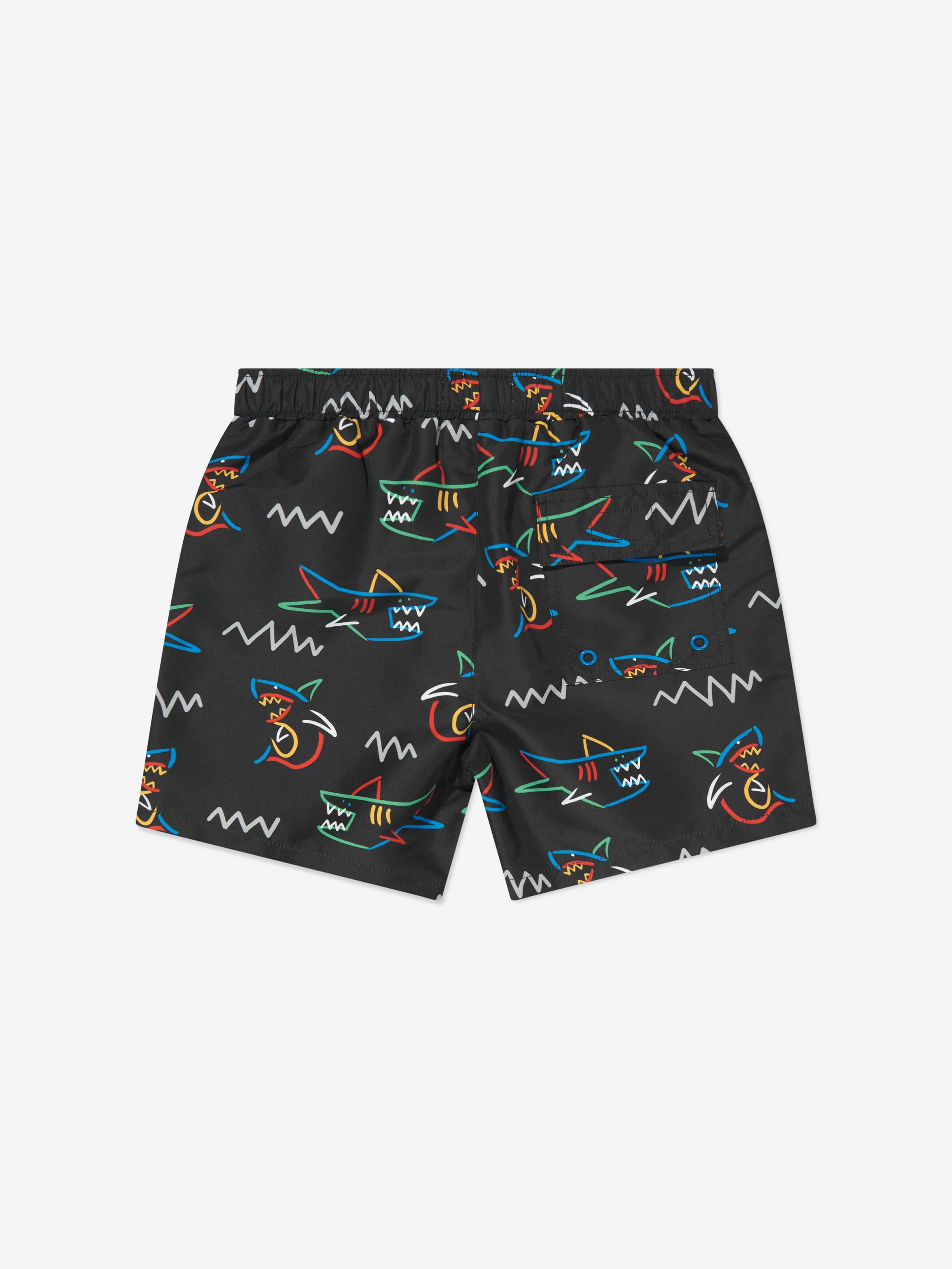 Stella McCartney Boys Shark Swim Shorts in Black