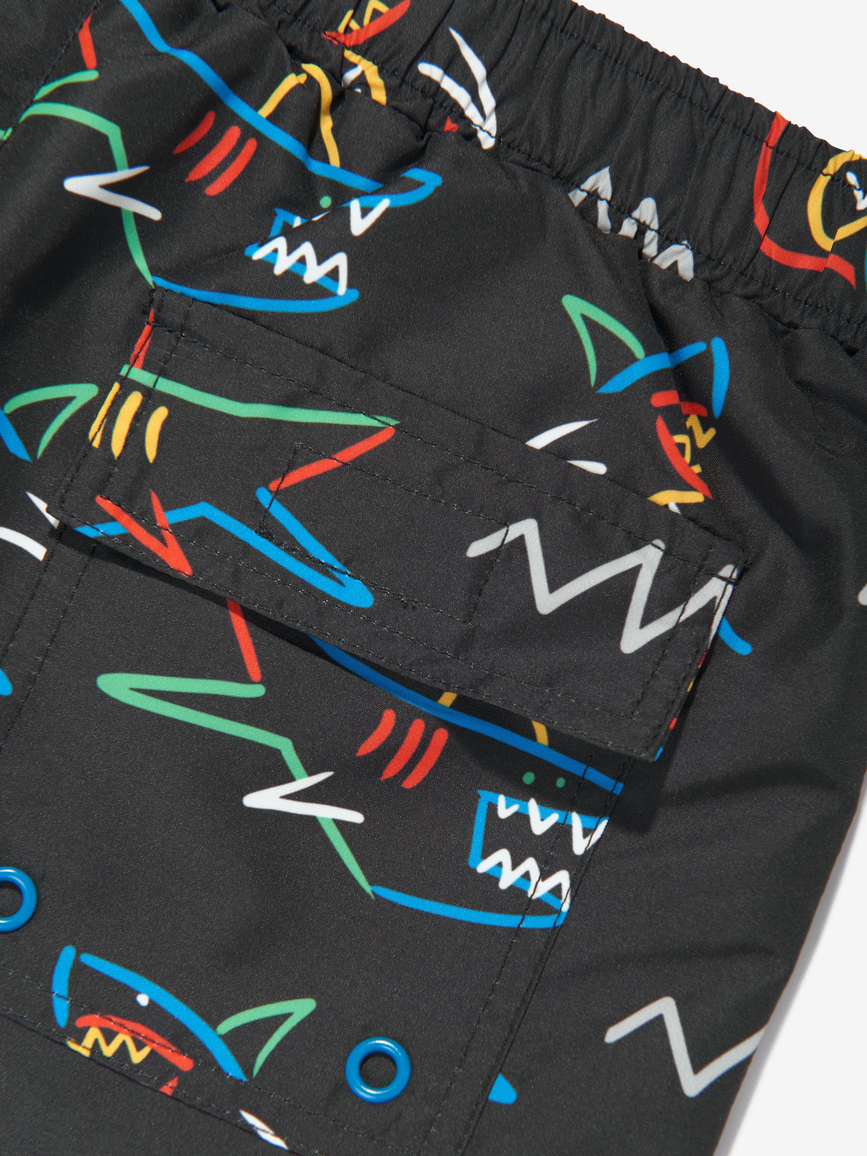 Stella McCartney Boys Shark Swim Shorts in Black