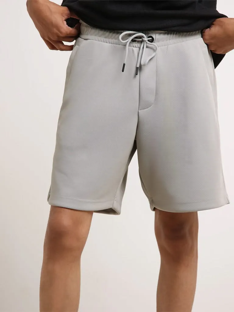 Studiofit Grey Relaxed Fit Bermuda Shorts