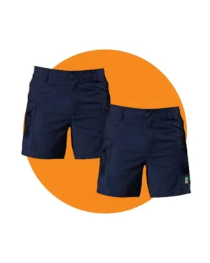 Tradies WS-6 Comfort Waist Stretch Cargo Short 2 Value Pack - Navy/Navy