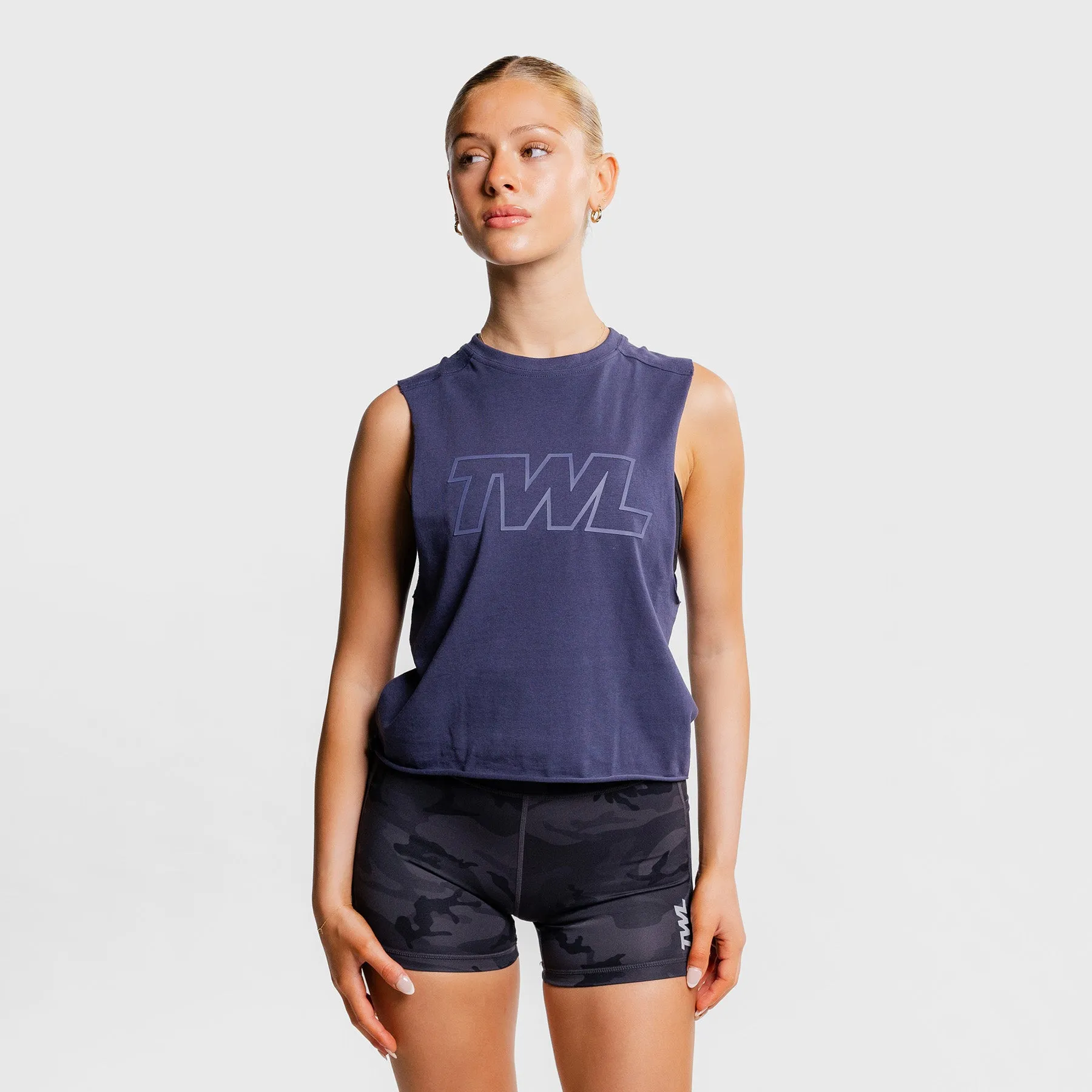 TWL - WOMEN'S SLASH CROP - ATHLETE - MIDNIGHT NAVY