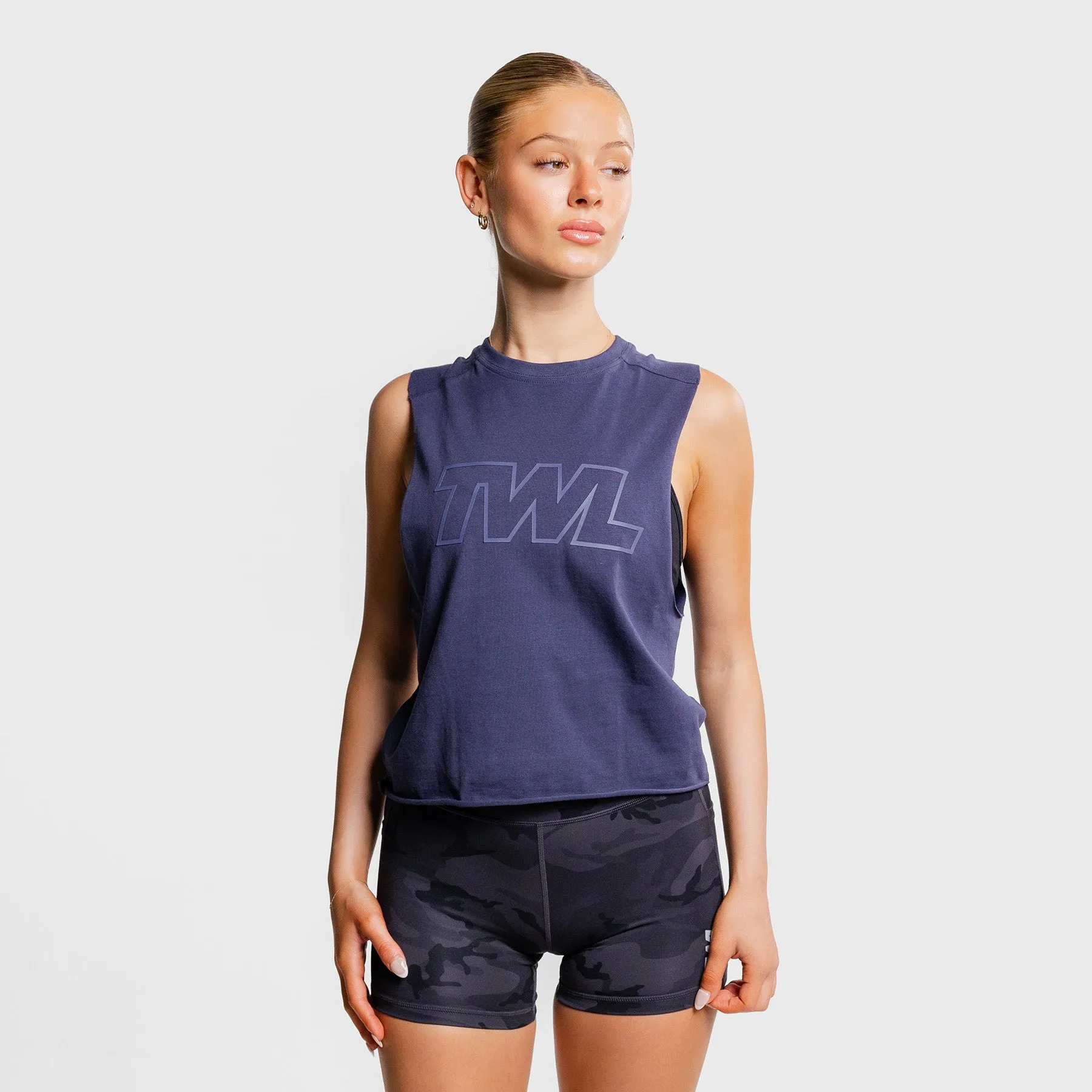 TWL - WOMEN'S SLASH CROP - ATHLETE - MIDNIGHT NAVY