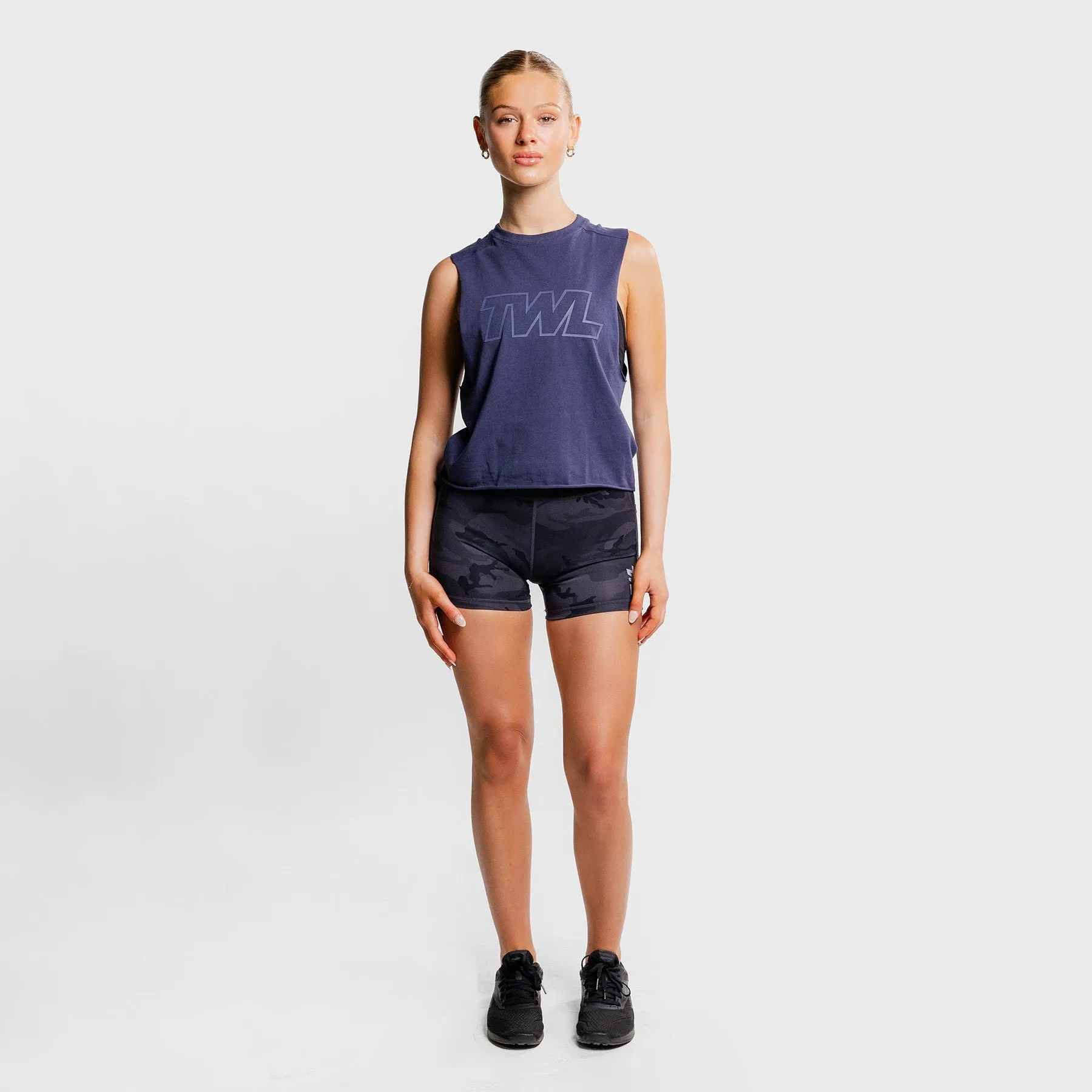 TWL - WOMEN'S SLASH CROP - ATHLETE - MIDNIGHT NAVY