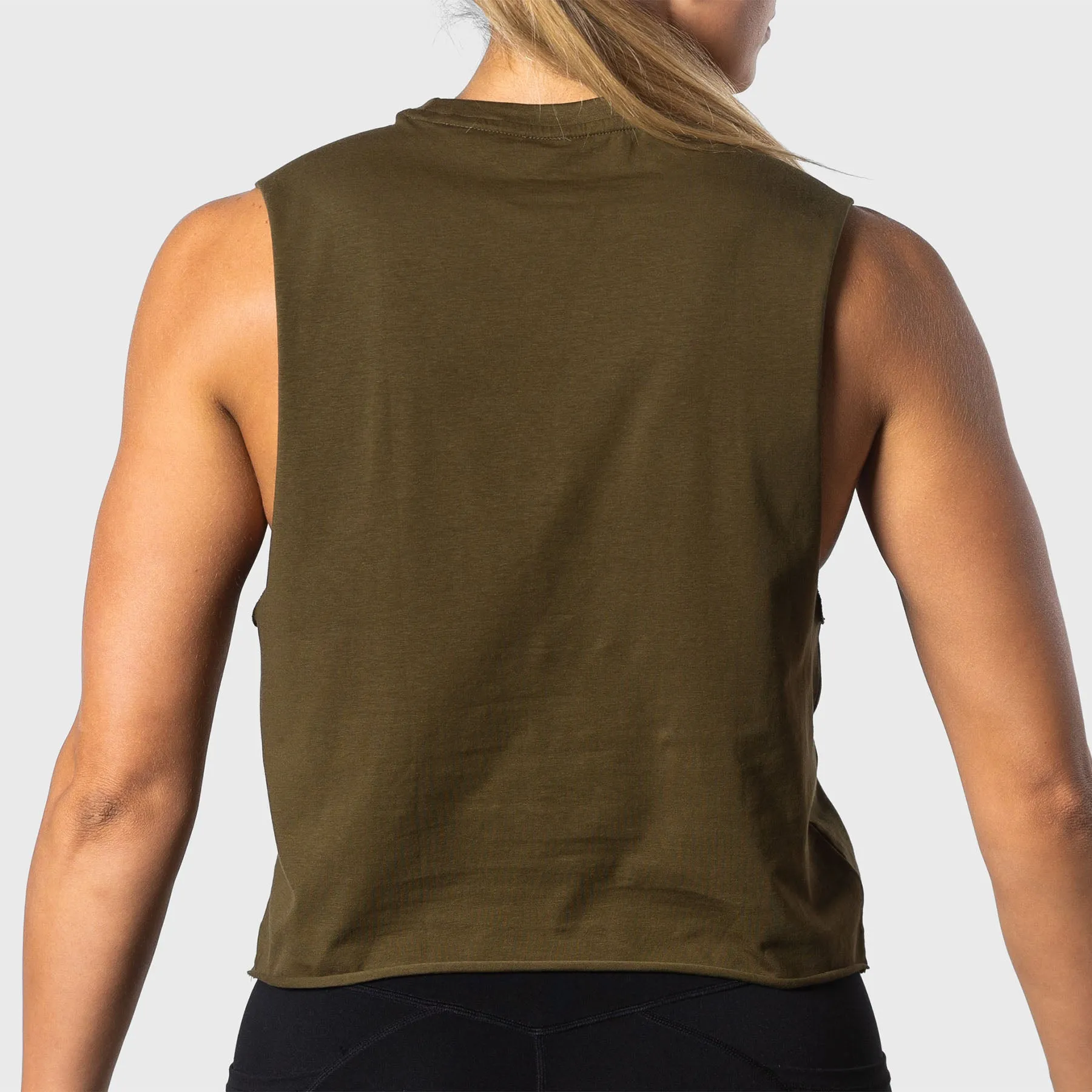 TWL - WOMEN'S SLASH CROP - ATHLETE - UNIFORM GREEN/BLACK