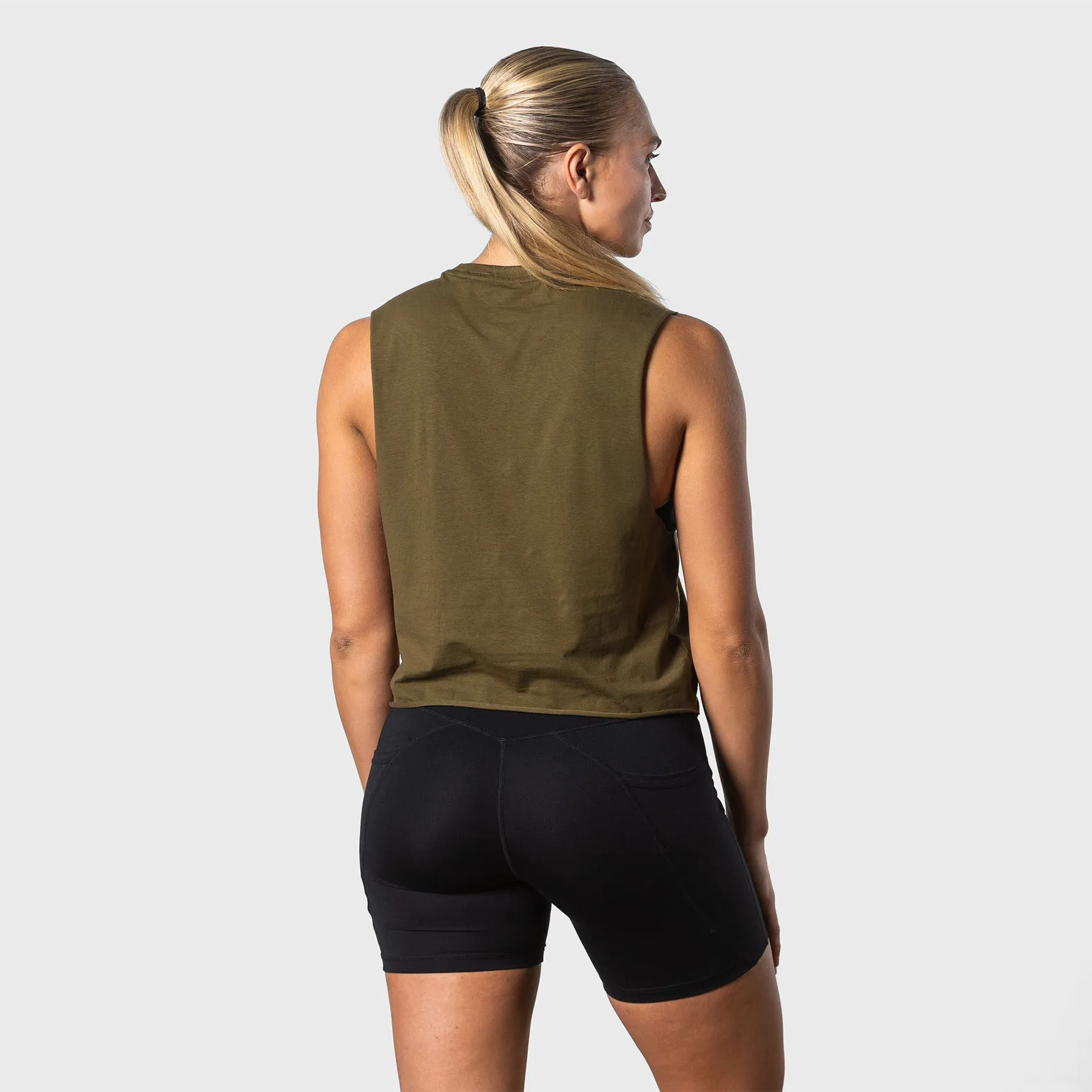 TWL - WOMEN'S SLASH CROP - ATHLETE - UNIFORM GREEN/BLACK