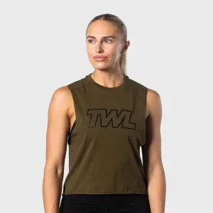 TWL - WOMEN'S SLASH CROP - ATHLETE - UNIFORM GREEN/BLACK