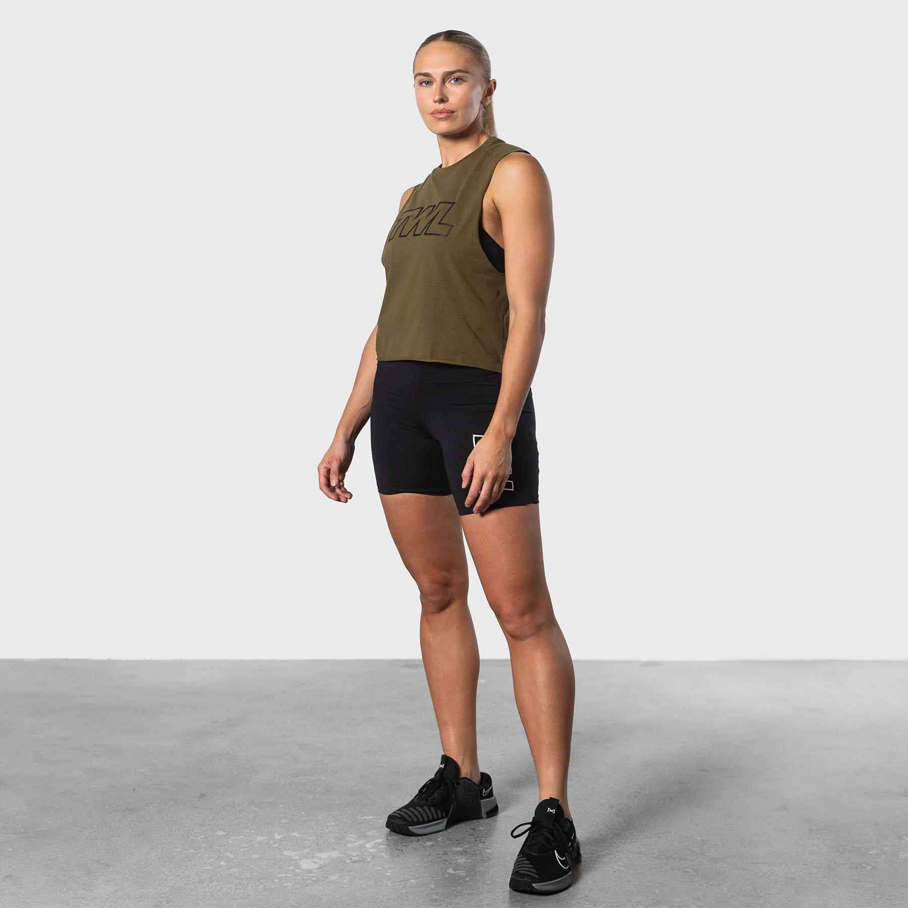 TWL - WOMEN'S SLASH CROP - ATHLETE - UNIFORM GREEN/BLACK