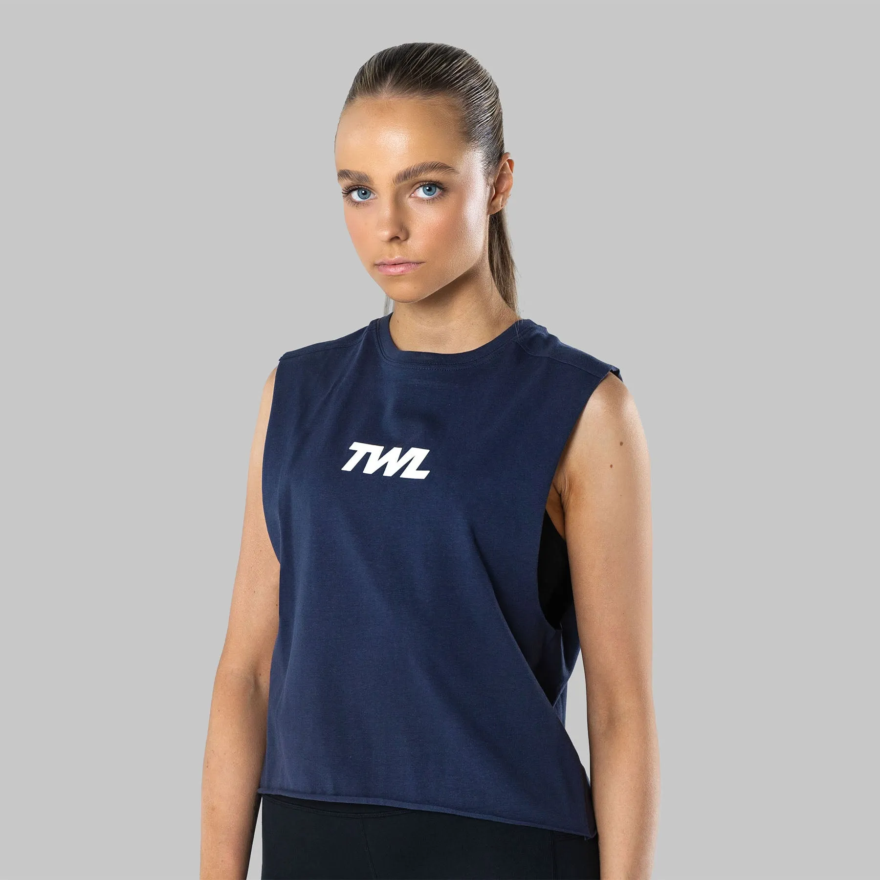 TWL - WOMEN'S SLASH CROP - MIDNIGHT NAVY/WHITE